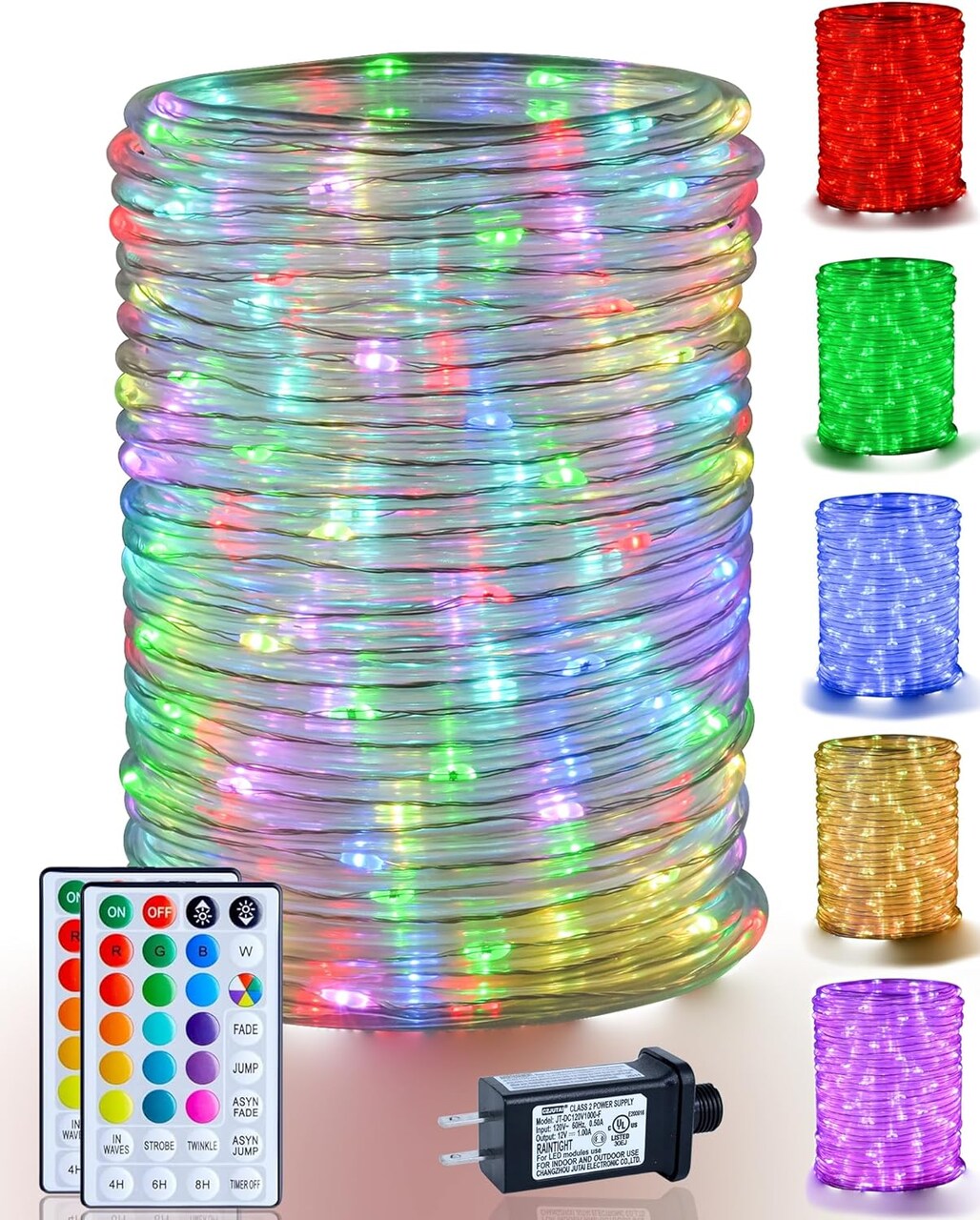 66ft Outdoor Waterproof LED Rope Lights - 16 Color Changing with Remote, 200 LEDs Holiday String Lights for St. Patrick's, Easter, Halloween, Christmas, Mother's Day Décor